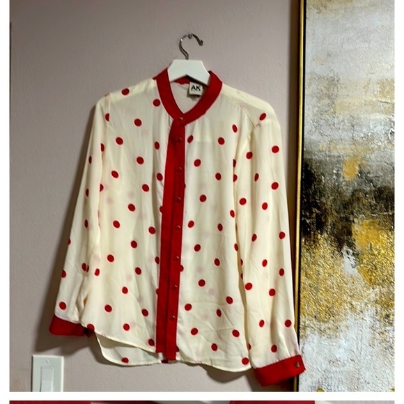 AK  Nathalie Red Polka Dot shirt - Picture 8 of 9